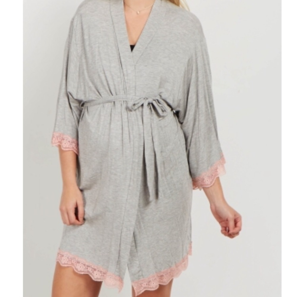 Pink Lace Delivery/Nursing Maternity Robe